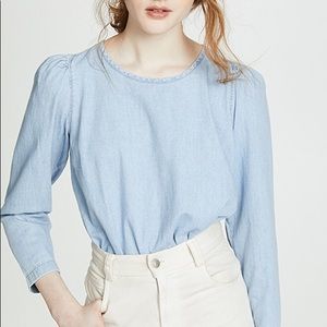 Madewell Denim Puff Sleeve Swing Shirt